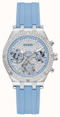 Guess Heiress blauwe siliconen band voor dames GW0407L1