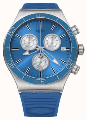 Swatch Blauw is helemaal blauw siliconen band YVS485