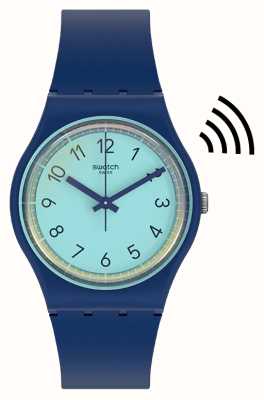 Swatch Cielpay! unisex blauwe siliconen band SVHN102-5300