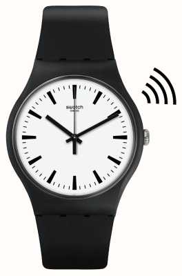 Swatch Blackback betalen! unisex horloge met witte wijzerplaat SVIB105-5300