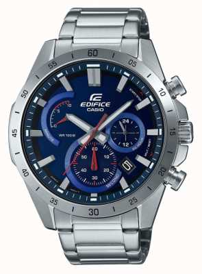 Casio Edifice roestvrijstalen horloge met blauwe wijzerplaat EFR-573D-2AVUEF