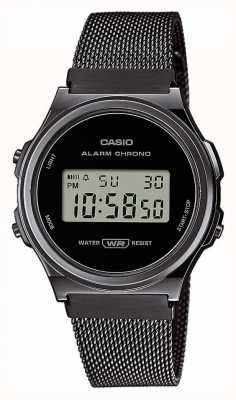 Casio Collectie zwart verguld digitaal horloge A171WEMB-1AEF