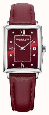 Raymond Weil Toccata voor dames | rode leren band | rode wijzerplaat 5925-STC-00451