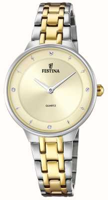 Festina Dames verguld stalen horloge met stalen armband F20625/2
