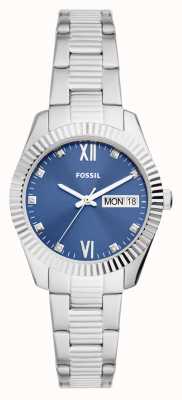 Fossil Scarlette dames | blauwe wijzerplaat | roestvrijstalen armband ES5197