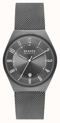 Skagen Grenen datum koolstofstaal mesh horloge SKW6815
