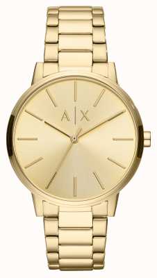 Armani Exchange Heren | gouden wijzerplaat | goudkleurige armband AX2707