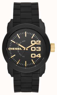Diesel Horloge met dubbele siliconen band goud en zwart getint DZ1972