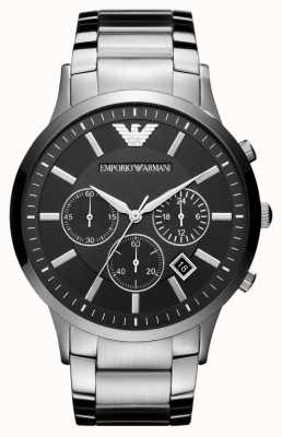 Emporio Armani Heren | zwarte chronograaf wijzerplaat | roestvrijstalen armband AR2460