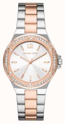 Michael Kors Lennox roségoudkleurig horloge met kristallen set MK6989