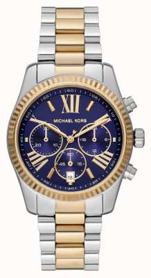 Michael Kors Lexington dames chronograaf horloge met blauwe wijzerplaat MK7218