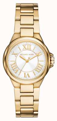 Michael Kors Camille dames goudkleurig horloge zilver sunray wijzerplaat MK7255