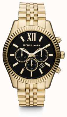 Michael Kors Heren Lexington goudkleurig en zwart horloge MK8286