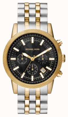Michael Kors Hutton heren tweekleurig horloge met zwarte wijzerplaat MK8954