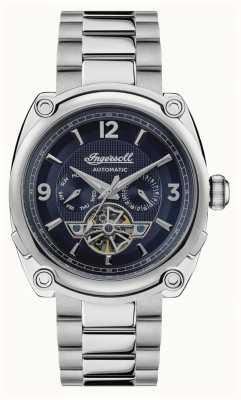 Ingersoll Het roestvrijstalen horloge met blauwe wijzerplaat in Michigan I01107