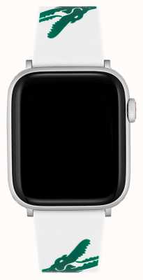 Lacoste Apple watch band (42/44/45mm) wit en groen silicone 2050016