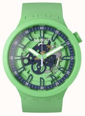 Swatch Groot gewaagd fris matgroen horloge SB01G101