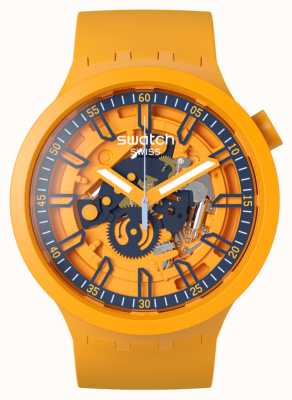 Swatch Groot gewaagd, fris oranje horloge met siliconen band SB01O101