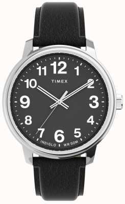 Timex Gemakkelijk te lezen horloge met gedurfde leren band TW2V21400