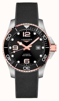 LONGINES Hydroconquest automatisch 43 mm roségouden en zwart horloge L37823589
