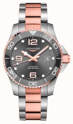 LONGINES Hydroconquest automatisch 43 mm tweekleurig horloge met grijze wijzerplaat L37823787