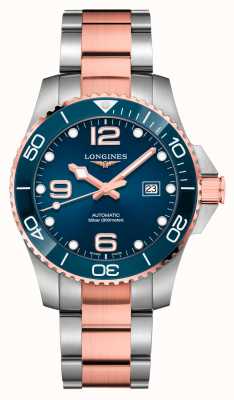 LONGINES Hydroconquest automatisch 43 mm tweekleurig horloge met blauwe wijzerplaat L37823987