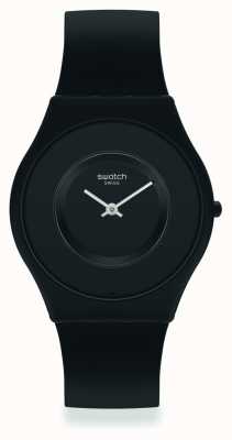 Swatch Caricia negra zwart monochroom minimalistisch horloge SS09B100