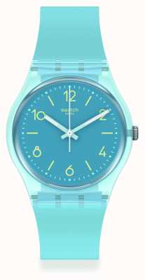 Swatch Turkoois tonic horloge met siliconen band SO28S101