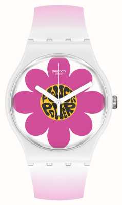 Swatch Biokeramisch flower power flower hour horloge SO32M104