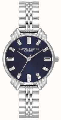 Olivia Burton Dames | roestvrijstalen armband | blauwe wijzerplaat OB16DC01