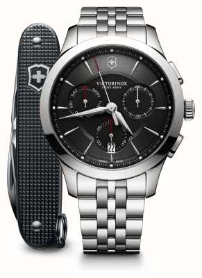 Victorinox Alliance chronograaf, zwarte wijzerplaat, armband, mes 241745.1