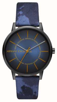 Armani Exchange Blauwe wijzerplaat | blauwe camouflage band AX2750
