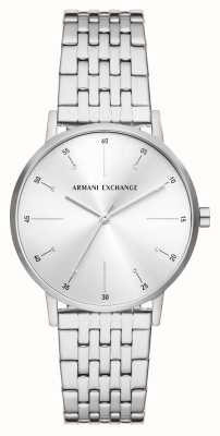Armani Exchange Zilveren kristallen wijzerplaat | roestvrijstalen armband AX5578