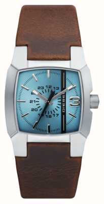 Diesel Cliffhanger aqua blauwe wijzerplaat | bruine leren band DZ1998