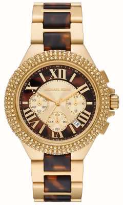 Michael Kors Dames | camille | chronograaf | gouden wijzerplaat | gouden pvd stalen armband MK7269