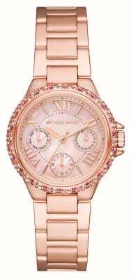 Michael Kors Camille horloge met roségoudkleurige kristallen bezel MK7273