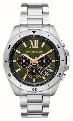 Michael Kors Brecken groene chronograaf wijzerplaat roestvrij stalen armband MK8984