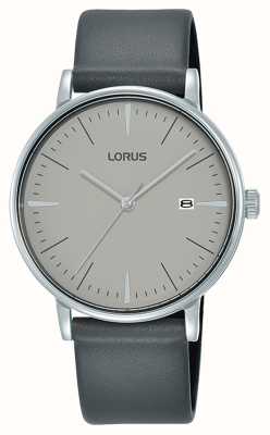 Lorus 37mm grijs leer/grijze wijzerplaat horloge RH999NX9