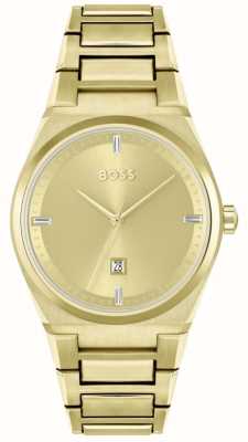 BOSS Damesstuur | gouden wijzerplaat | gouden roestvrijstalen armband 1502672