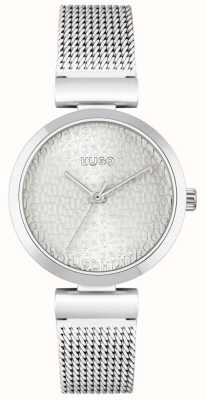 HUGO Dames #sweet | roestvrij stalen mesh armband | zilveren wijzerplaat 1540130