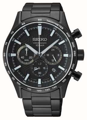 Seiko Heren chronograaf zwart quartz horloge SSB415P1