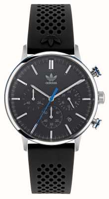 Adidas Code één chrono | zwarte wijzerplaat | zwarte siliconen band AOSY22016