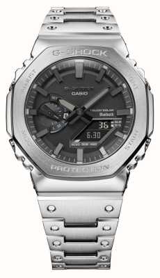 Casio Heren g-shock bluetooth volledig metalen zilveren zonne-energie horloge met armband GM-B2100D-1AER