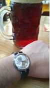 Customer picture of J&T Windmills Heren mechanisch horloge met draadnaald sterling zilver rosé goud WGS10001/06